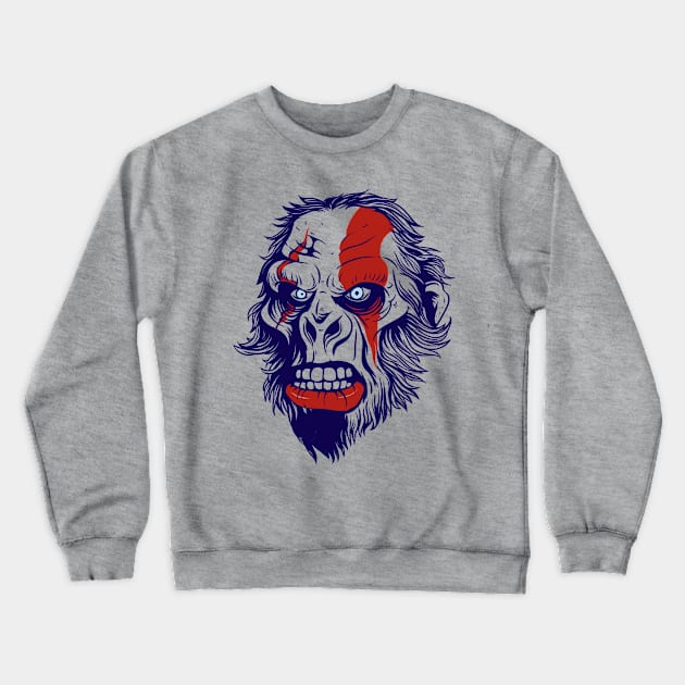 Gorilla Warrior Crewneck Sweatshirt by SerialWordAbuser